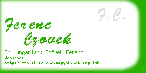 ferenc czovek business card
