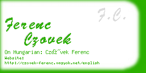 ferenc czovek business card